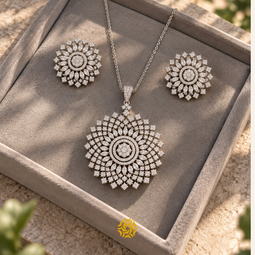 Silver Flower Set