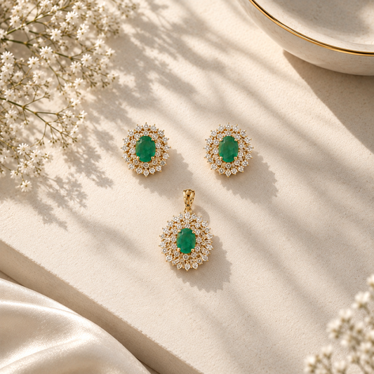 Emerald and Diamond Set