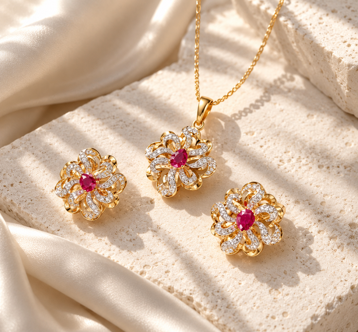 Flower Pendant Set